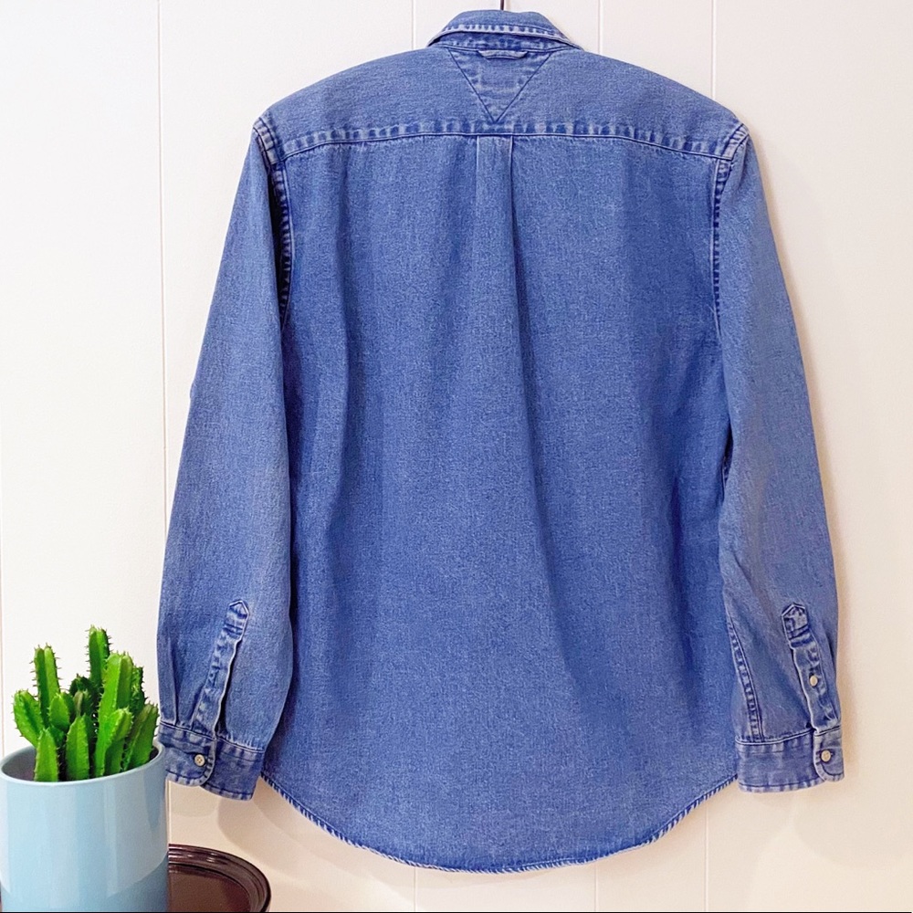 Y2K Tommy Hilfiger Classic Denim Button Down Shirt - Picture 6 of 8